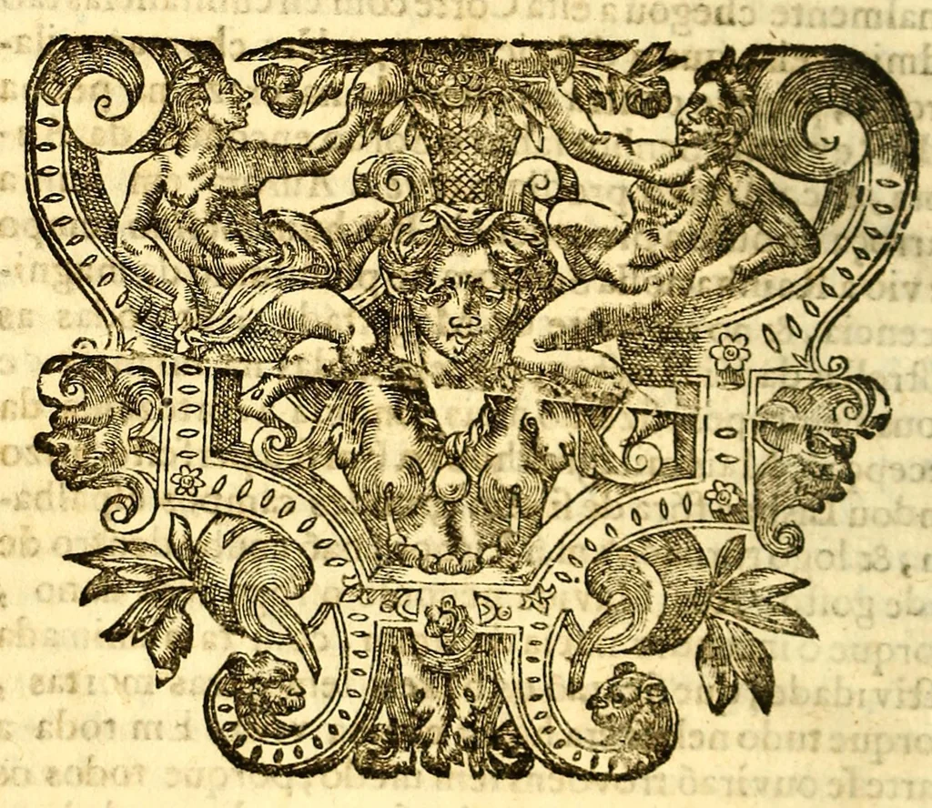 An illustration from Oraçoens gratulatorias na feliz vinda da muito alta, e muito poderosa rainha da Gram Bretanha, : compostas, e recitadas na Igreja da Divina Providencia à nobreza de Portugal nas tres ultimas tardes do mez de janeiro de 1693., 1693, leaf 28