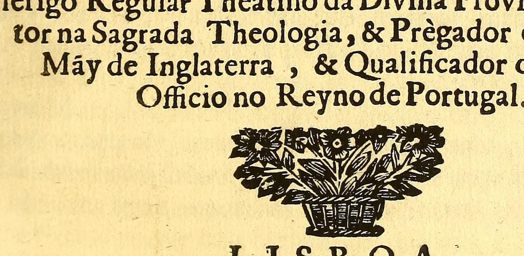 An illustration from Oraçoens gratulatorias na feliz vinda da muito alta, e muito poderosa rainha da Gram Bretanha, : compostas, e recitadas na Igreja da Divina Providencia à nobreza de Portugal nas tres ultimas tardes do mez de janeiro de 1693., 1693, leaf 5