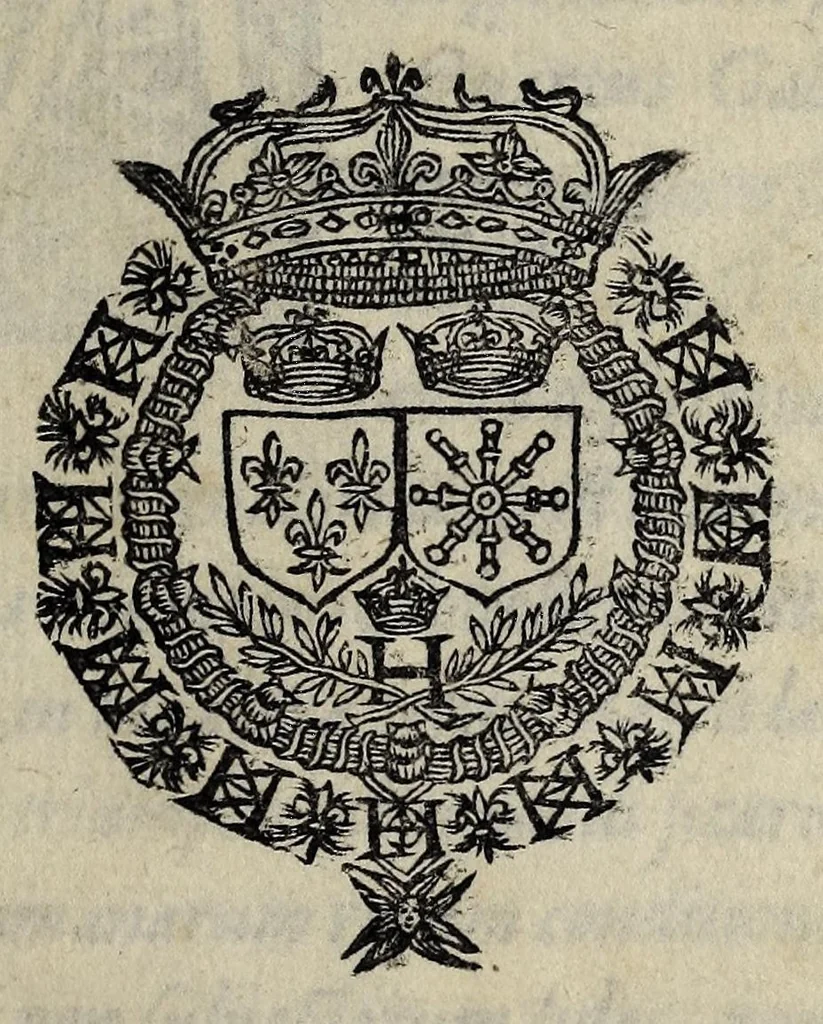 An illustration from Oratio ... habita Florentiae, in aede Divi Laurentii, in funere Henrici IIII. Galliarum et Navarrae Regis., 1610, leaf 9