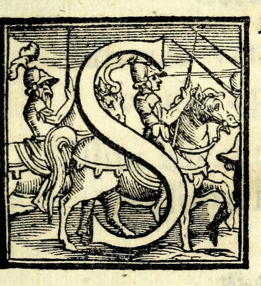An illustration from Oratio Ioannisbaptistae Adrianii habita in fvnere Cosmi Medicis magni Etruriae ducis, 1574, leaf 5