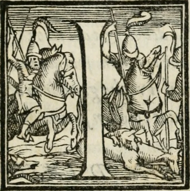 An illustration from Oratione di m. Piero Vettori in lode di Massimiliano ij. imperadore, morto : recitata nella chiesa di San Lorenzo, il di xij. di nouembre, M D LXXVI, 1576, leaf 10