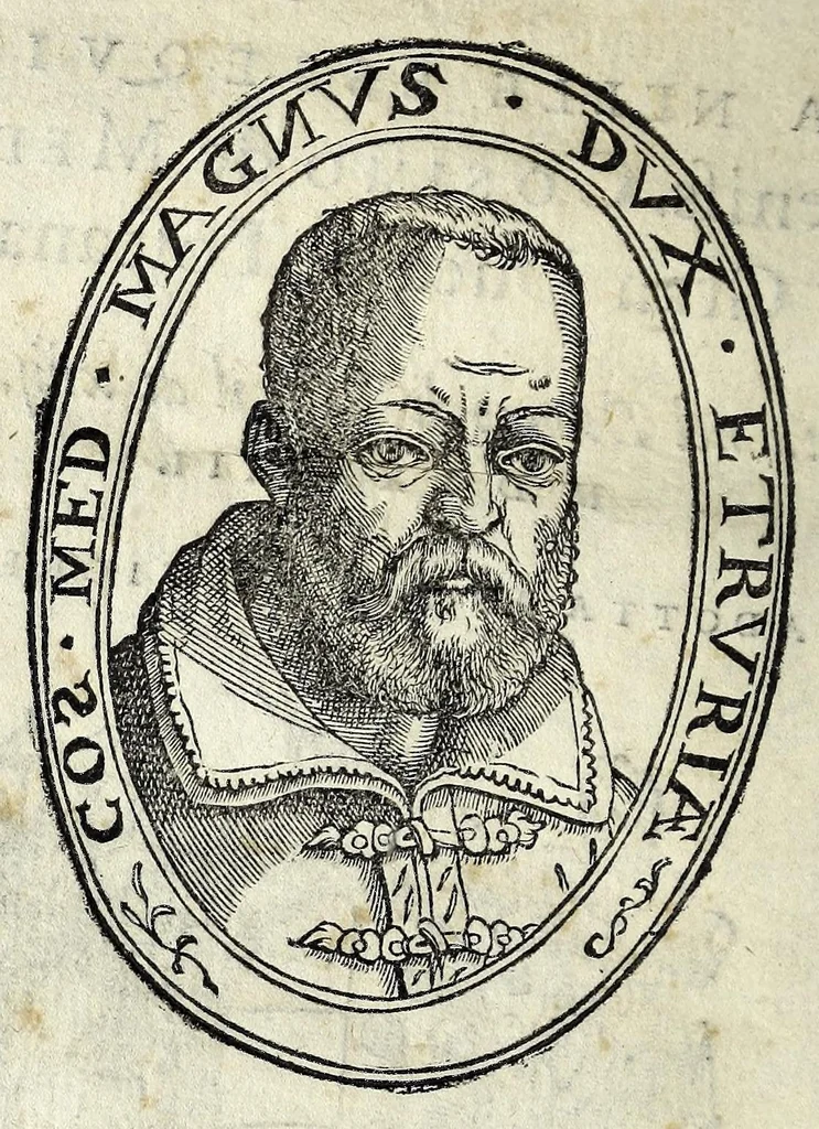 An illustration from Oratione fvnerale di M. Pietro Angelio da Barga, fatta nelle esseqvie del sereniss. Cosimo de Medici, gran duca di Toscana : recitata nel duomo di Pisa il di xiiij giugno MDLXXIIII e tradotta in lingva fiorentina, 1574, leaf 4