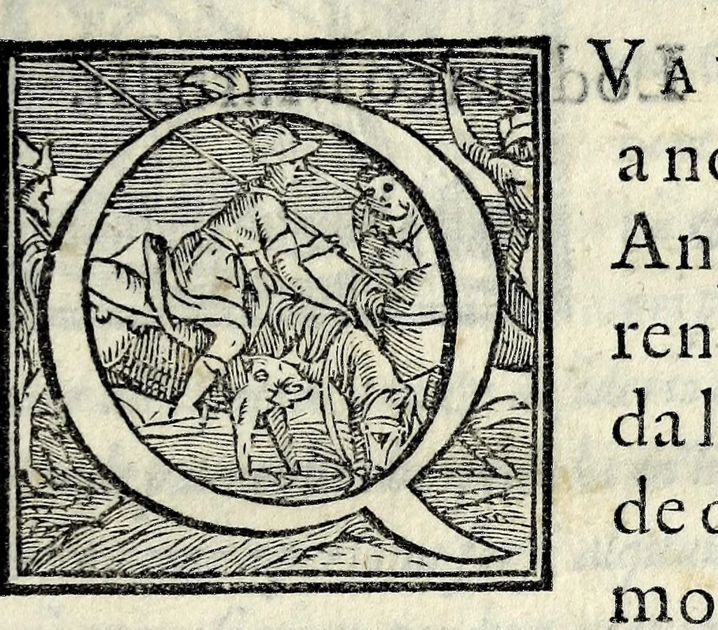 An illustration from Oratione fvnerale di M. Pietro Angelio da Barga, fatta nelle esseqvie del sereniss. Cosimo de Medici, gran duca di Toscana : recitata nel duomo di Pisa il di xiiij giugno MDLXXIIII e tradotta in lingva fiorentina, 1574, leaf 5