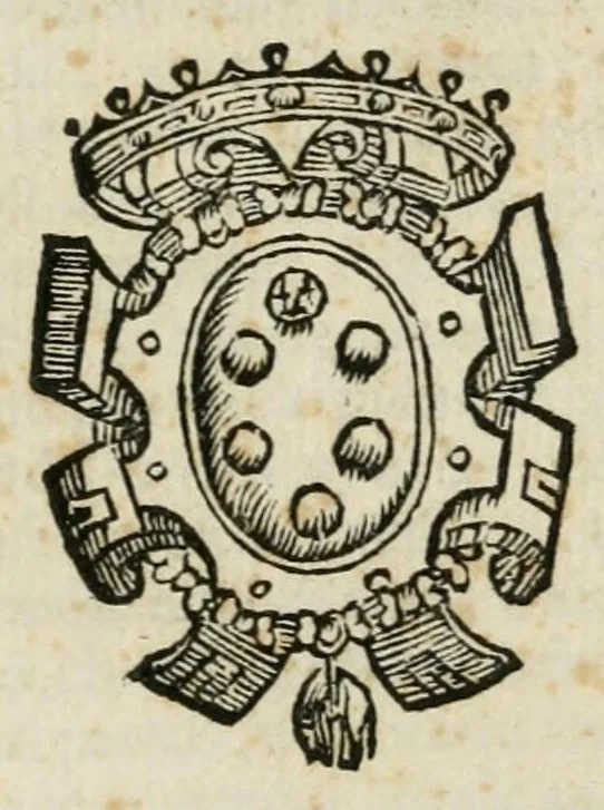 An illustration from Oratione, o vero Discorso di M. Giovan Maria Tarsia, fatto nell'esseqvie del divino Michelagnolo Bvonarroti : con alcuni sonetti, e prose latine e volgari di diuersi, circa il disparere occorso tra gli scultori, e pittori, 1564, leaf 3