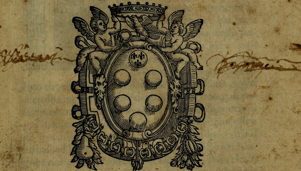 An illustration from Orazione funerale, 1564, leaf 4