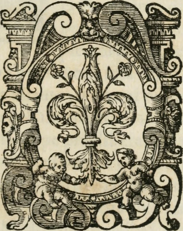 An illustration from Orazion funerale del s. Pietro Angeli da Barga : recitata latina in Firenze nell'esseqvie del serenis.mo d. Francesco Medici, gran duca di Toscana, sotto di 15. di dicemb. M.D.LXXXVII, 1587, leaf 4