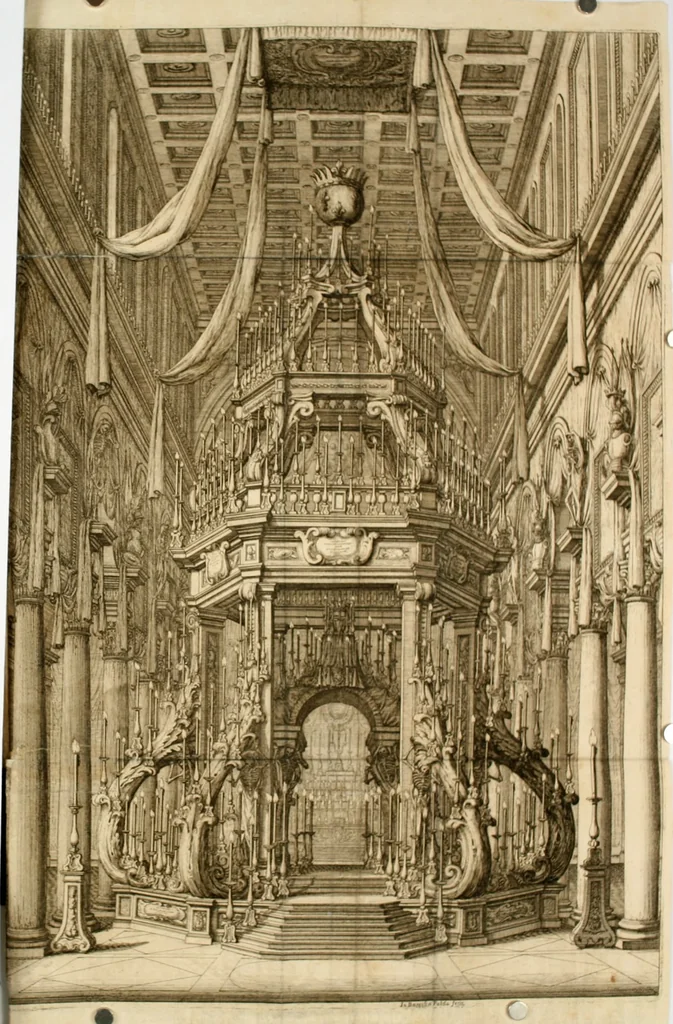 An illustration from Orazion funerale per la morte del sereniss. Ferdinando II, granduca di Toscana : nell' esequie celebrate in Firenze dal serenissimo gran duca Cosimo III, 1671, leaf 53