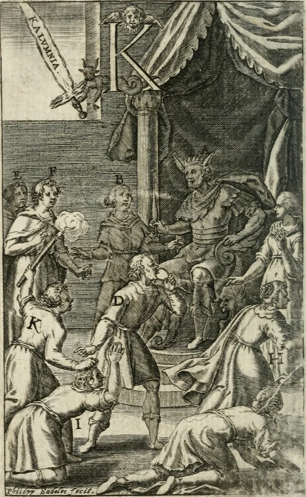 An illustration from Orbis phaethon : sive De universis vitiis linguae, 1629, leaf 17