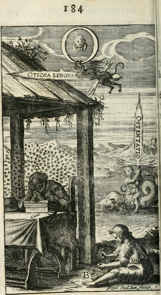 An illustration from Orbis phaethon : sive De universis vitiis linguae, 1629, leaf 201