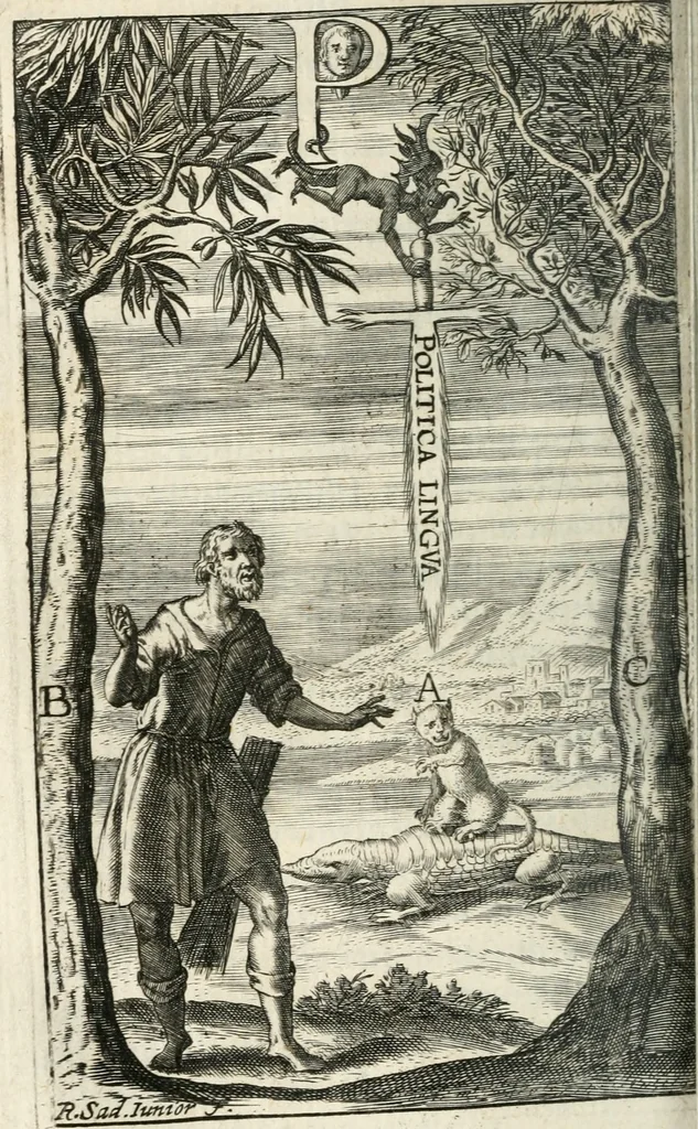 An illustration from Orbis phaethon : sive De universis vitiis linguae, 1629, leaf 295