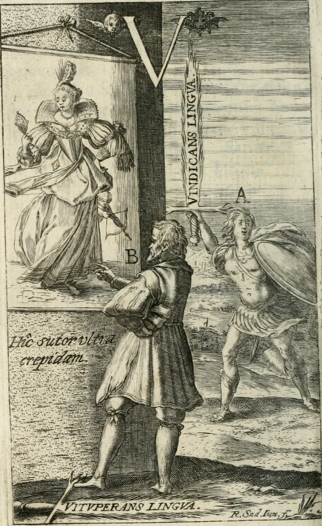 An illustration from Orbis phaethon : sive De universis vitiis linguae, 1629, leaf 471