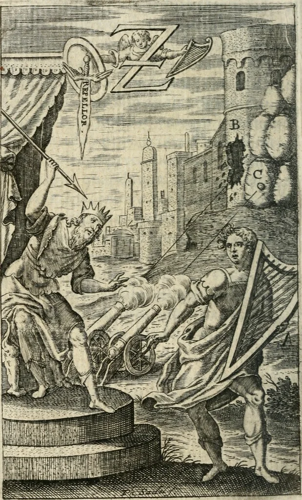 An illustration from Orbis phaethon : sive De universis vitiis linguae, 1629, leaf 623