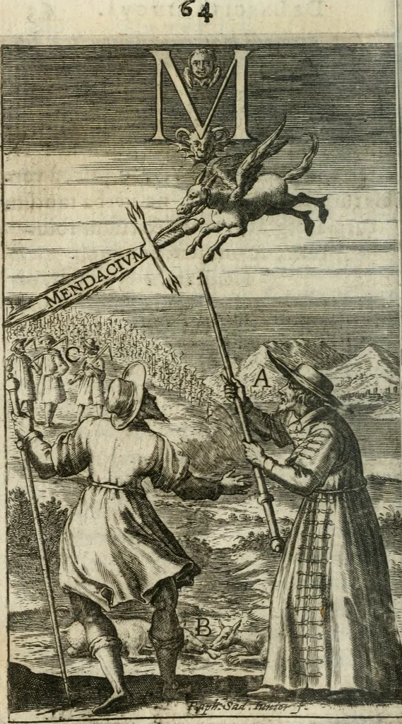 An illustration from Orbis phaethon : sive De universis vitiis linguae, 1629, leaf 81