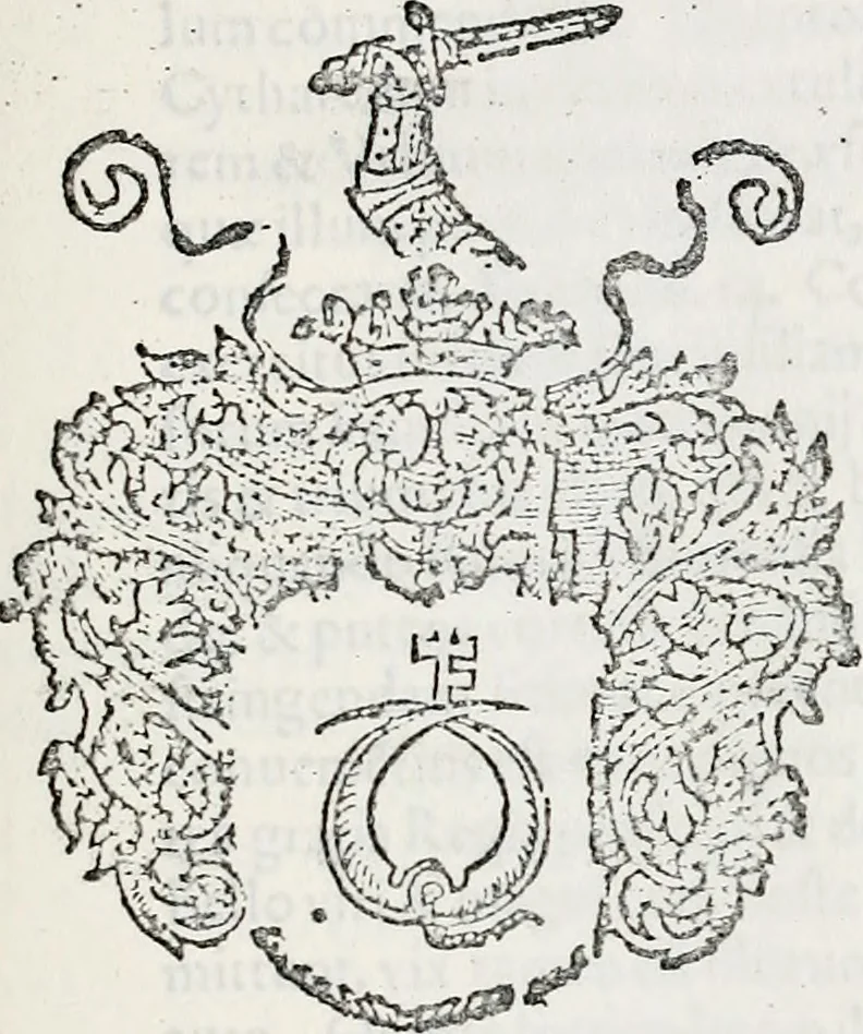 An illustration from Orbis Polonvs, splendoribus caeli: Triumphis mundi: pulchritudine animantium: decore aquatilium: naturae excellentia reptilium, condecoratvs. In qvo antiqva Sarmatarvm gentilitia, pervetvstae nobilitatis polonae insignia, vetera & noua indigenatus meritorum praemia & arma, specificantur & relucent. Nunc primum, vt Latinitati consecratus, ita claritate & veritate perspicuus, 1641, leaf 1126