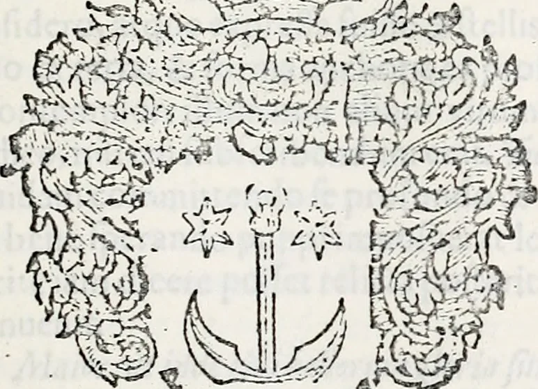 An illustration from Orbis Polonvs, splendoribus caeli: Triumphis mundi: pulchritudine animantium: decore aquatilium: naturae excellentia reptilium, condecoratvs. In qvo antiqva Sarmatarvm gentilitia, pervetvstae nobilitatis polonae insignia, vetera & noua indigenatus meritorum praemia & arma, specificantur & relucent. Nunc primum, vt Latinitati consecratus, ita claritate & veritate perspicuus, 1641, leaf 1196