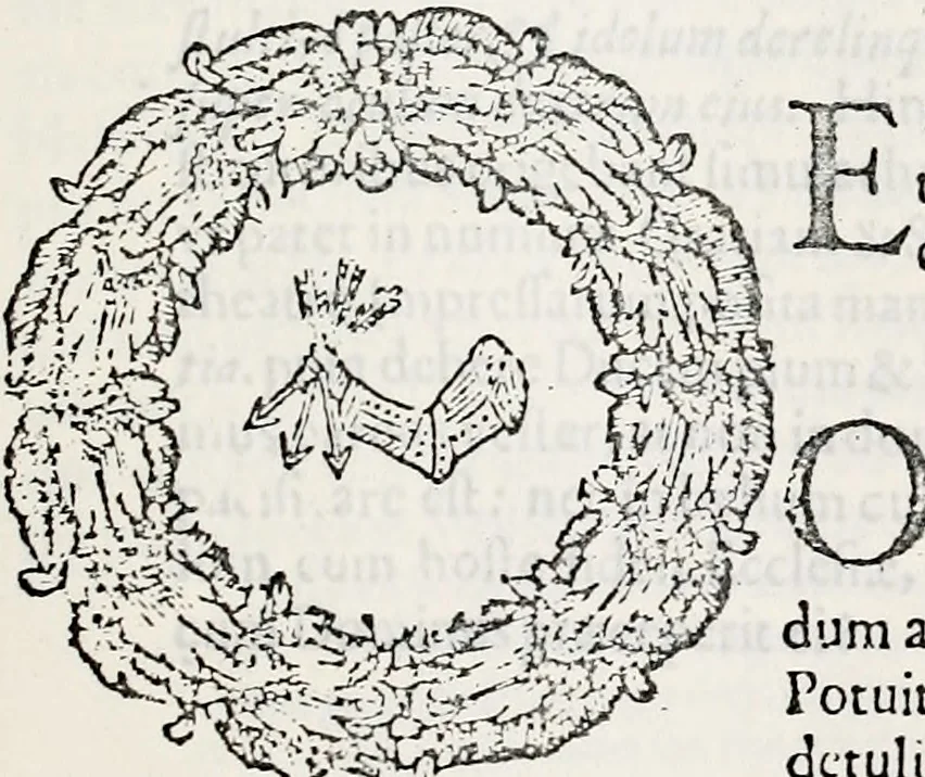 An illustration from Orbis Polonvs, splendoribus caeli: Triumphis mundi: pulchritudine animantium: decore aquatilium: naturae excellentia reptilium, condecoratvs. In qvo antiqva Sarmatarvm gentilitia, pervetvstae nobilitatis polonae insignia, vetera & noua indigenatus meritorum praemia & arma, specificantur & relucent. Nunc primum, vt Latinitati consecratus, ita claritate & veritate perspicuus, 1641, leaf 1250