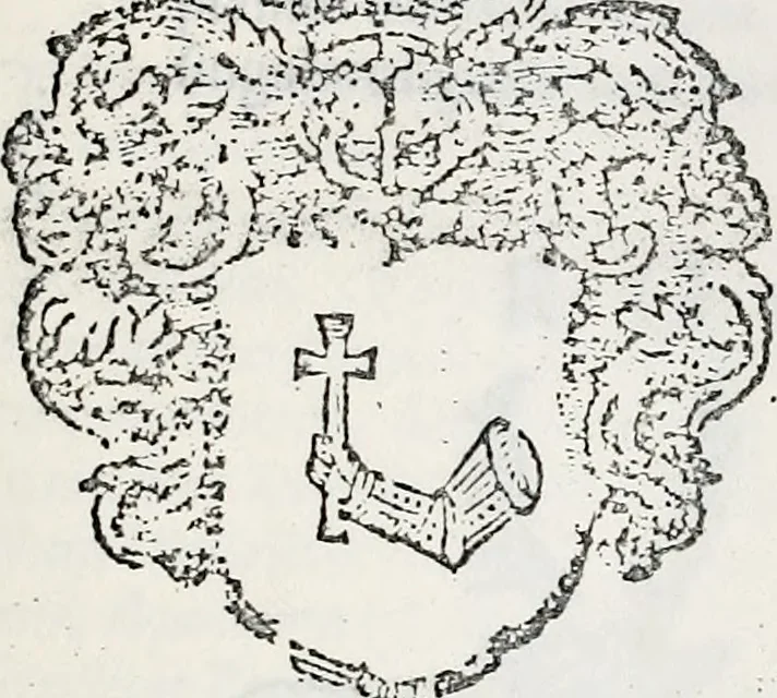 An illustration from Orbis Polonvs, splendoribus caeli: Triumphis mundi: pulchritudine animantium: decore aquatilium: naturae excellentia reptilium, condecoratvs. In qvo antiqva Sarmatarvm gentilitia, pervetvstae nobilitatis polonae insignia, vetera & noua indigenatus meritorum praemia & arma, specificantur & relucent. Nunc primum, vt Latinitati consecratus, ita claritate & veritate perspicuus, 1641, leaf 1254