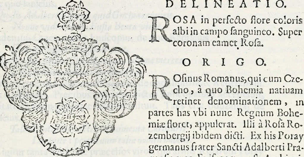 An illustration from Orbis Polonvs, splendoribus caeli: Triumphis mundi: pulchritudine animantium: decore aquatilium: naturae excellentia reptilium, condecoratvs. In qvo antiqva Sarmatarvm gentilitia, pervetvstae nobilitatis polonae insignia, vetera & noua indigenatus meritorum praemia & arma, specificantur & relucent. Nunc primum, vt Latinitati consecratus, ita claritate & veritate perspicuus, 1641, leaf 1312