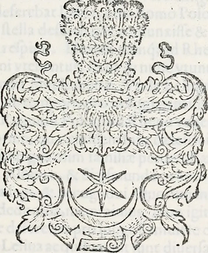 An illustration from Orbis Polonvs, splendoribus caeli: Triumphis mundi: pulchritudine animantium: decore aquatilium: naturae excellentia reptilium, condecoratvs. In qvo antiqva Sarmatarvm gentilitia, pervetvstae nobilitatis polonae insignia, vetera & noua indigenatus meritorum praemia & arma, specificantur & relucent. Nunc primum, vt Latinitati consecratus, ita claritate & veritate perspicuus, 1641, leaf 158