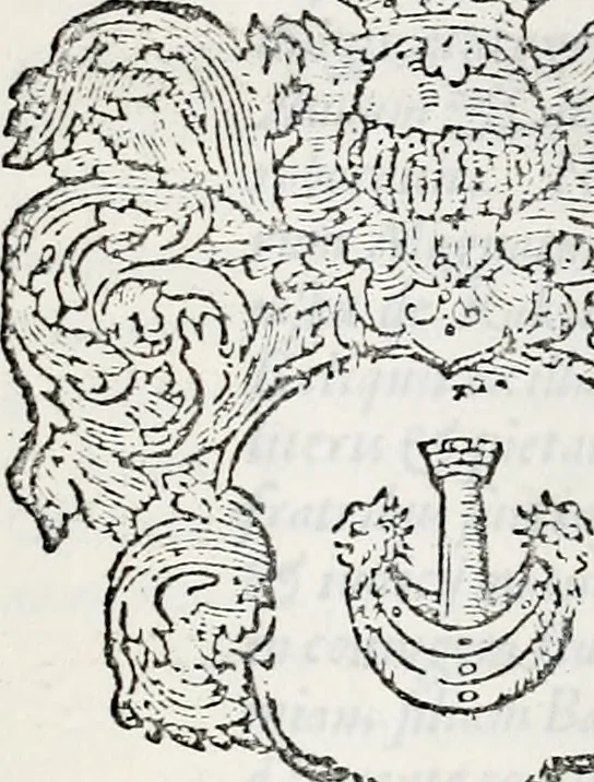 An illustration from Orbis Polonvs, splendoribus caeli: Triumphis mundi: pulchritudine animantium: decore aquatilium: naturae excellentia reptilium, condecoratvs. In qvo antiqva Sarmatarvm gentilitia, pervetvstae nobilitatis polonae insignia, vetera & noua indigenatus meritorum praemia & arma, specificantur & relucent. Nunc primum, vt Latinitati consecratus, ita claritate & veritate perspicuus, 1641, leaf 394