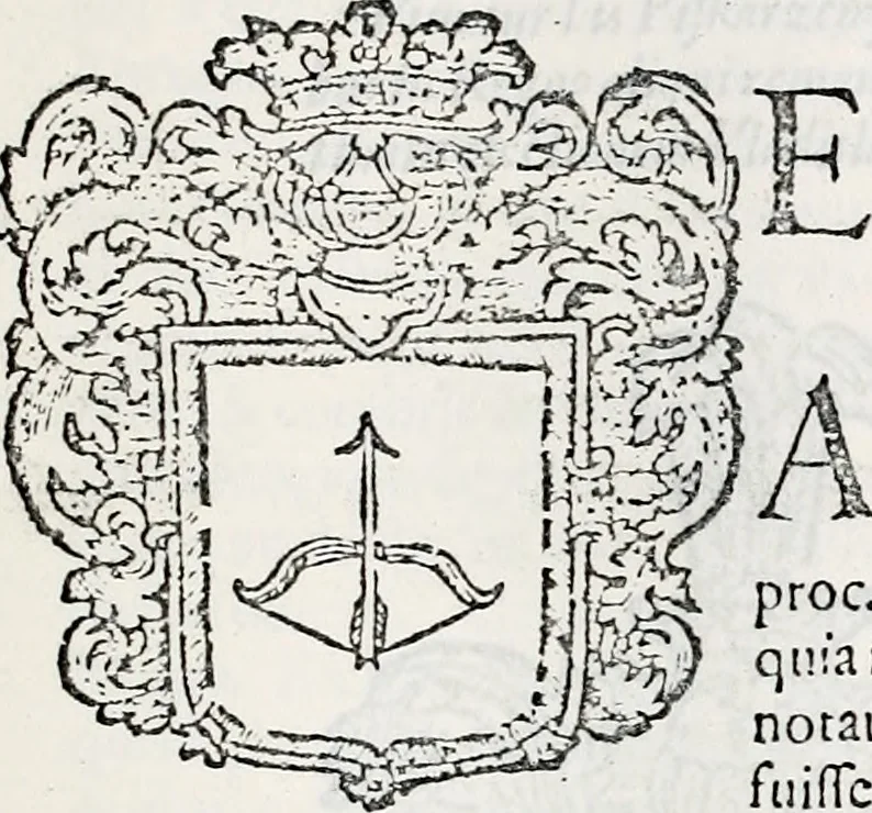 An illustration from Orbis Polonvs, splendoribus caeli: Triumphis mundi: pulchritudine animantium: decore aquatilium: naturae excellentia reptilium, condecoratvs. In qvo antiqva Sarmatarvm gentilitia, pervetvstae nobilitatis polonae insignia, vetera & noua indigenatus meritorum praemia & arma, specificantur & relucent. Nunc primum, vt Latinitati consecratus, ita claritate & veritate perspicuus, 1641, leaf 450
