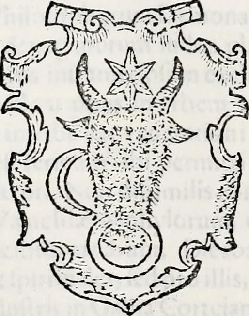 An illustration from Orbis Polonvs, splendoribus caeli: Triumphis mundi: pulchritudine animantium: decore aquatilium: naturae excellentia reptilium, condecoratvs. In qvo antiqva Sarmatarvm gentilitia, pervetvstae nobilitatis polonae insignia, vetera & noua indigenatus meritorum praemia & arma, specificantur & relucent. Nunc primum, vt Latinitati consecratus, ita claritate & veritate perspicuus, 1641, leaf 488