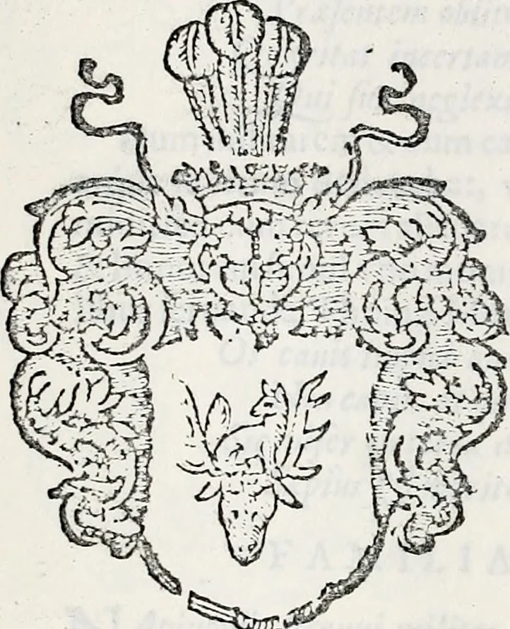An illustration from Orbis Polonvs, splendoribus caeli: Triumphis mundi: pulchritudine animantium: decore aquatilium: naturae excellentia reptilium, condecoratvs. In qvo antiqva Sarmatarvm gentilitia, pervetvstae nobilitatis polonae insignia, vetera & noua indigenatus meritorum praemia & arma, specificantur & relucent. Nunc primum, vt Latinitati consecratus, ita claritate & veritate perspicuus, 1641, leaf 566