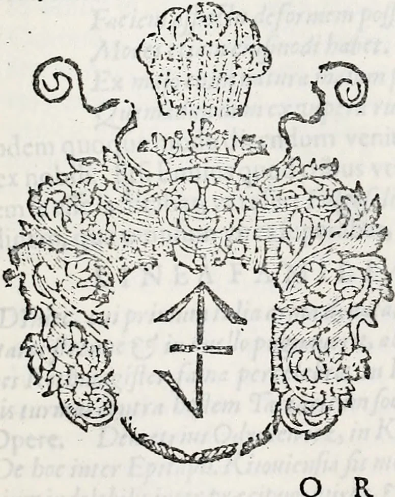 An illustration from Orbis Polonvs, splendoribus caeli: Triumphis mundi: pulchritudine animantium: decore aquatilium: naturae excellentia reptilium, condecoratvs. In qvo antiqva Sarmatarvm gentilitia, pervetvstae nobilitatis polonae insignia, vetera & noua indigenatus meritorum praemia & arma, specificantur & relucent. Nunc primum, vt Latinitati consecratus, ita claritate & veritate perspicuus, 1641, leaf 668