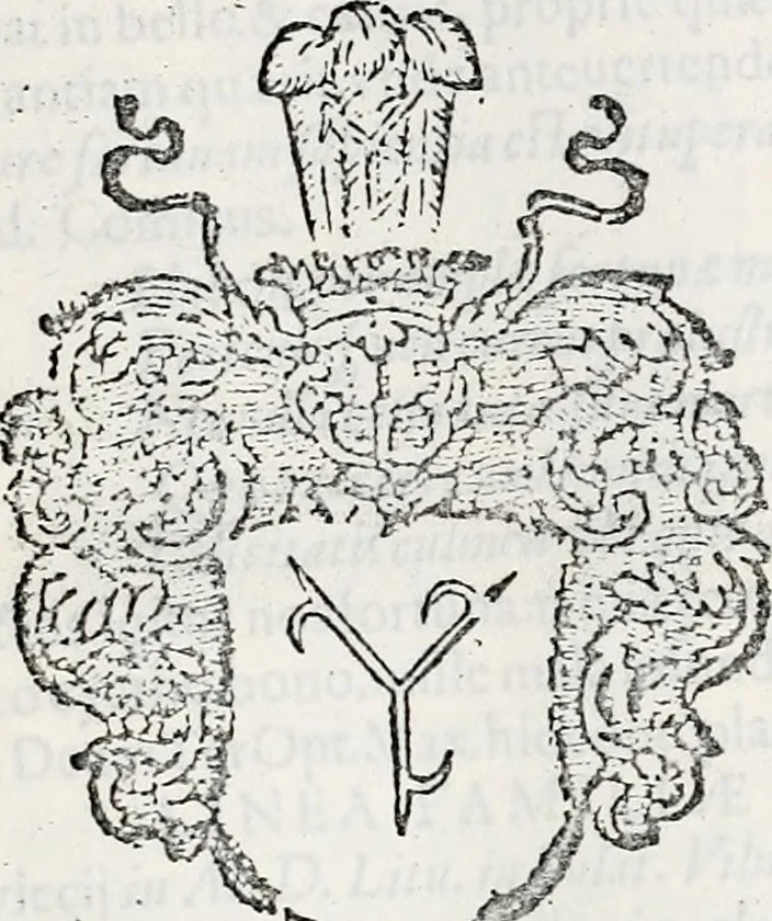 An illustration from Orbis Polonvs, splendoribus caeli: Triumphis mundi: pulchritudine animantium: decore aquatilium: naturae excellentia reptilium, condecoratvs. In qvo antiqva Sarmatarvm gentilitia, pervetvstae nobilitatis polonae insignia, vetera & noua indigenatus meritorum praemia & arma, specificantur & relucent. Nunc primum, vt Latinitati consecratus, ita claritate & veritate perspicuus, 1641, leaf 732