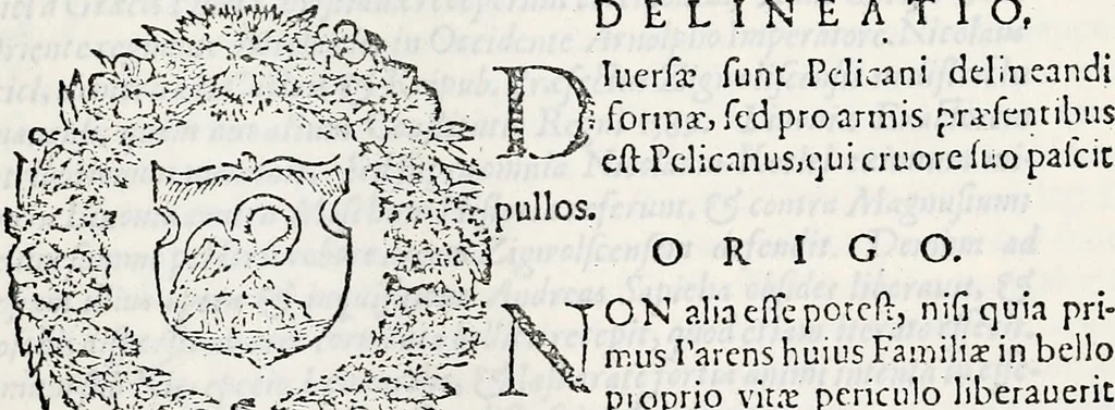An illustration from Orbis Polonvs, splendoribus caeli: Triumphis mundi: pulchritudine animantium: decore aquatilium: naturae excellentia reptilium, condecoratvs. In qvo antiqva Sarmatarvm gentilitia, pervetvstae nobilitatis polonae insignia, vetera & noua indigenatus meritorum praemia & arma, specificantur & relucent. Nunc primum, vt Latinitati consecratus, ita claritate & veritate perspicuus, 1641, leaf 872