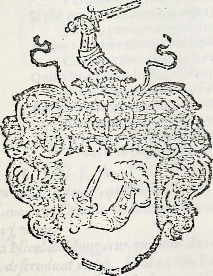 An illustration from Orbis Polonvs, splendoribus caeli: Triumphis mundi: pulchritudine animantium: decore aquatilium: naturae excellentia reptilium, condecoratvs. In qvo antiqva Sarmatarvm gentilitia, pervetvstae nobilitatis polonae insignia, vetera & noua indigenatus meritorum praemia & arma, specificantur & relucent. Nunc primum, vt Latinitati consecratus, ita claritate & veritate perspicuus, 1641, leaf 932