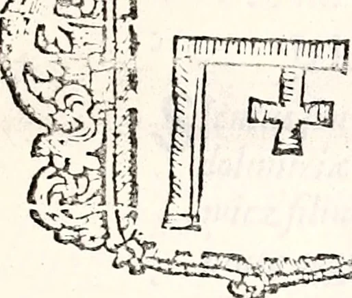 An illustration from Orbis Polonvs, splendoribus caeli: Triumphis mundi: pulchritudine animantium: decore aquatilium: naturae excellentia reptilium, condecoratvs. In qvo antiqva Sarmatarvm gentilitia, pervetvstae nobilitatis polonae insignia, vetera & noua indigenatus meritorum praemia & arma, specificantur & relucent. Nunc primum, vt Latinitati consecratus, ita claritate & veritate perspicuus, 1641, leaf 240