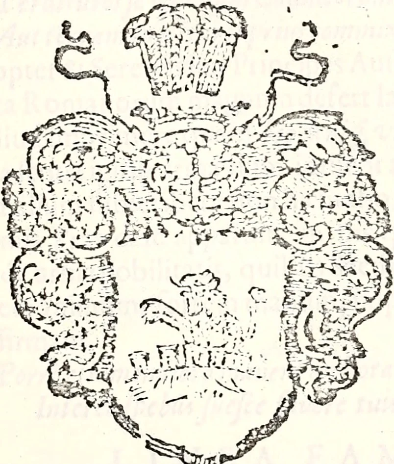 An illustration from Orbis Polonvs, splendoribus caeli: Triumphis mundi: pulchritudine animantium: decore aquatilium: naturae excellentia reptilium, condecoratvs. In qvo antiqva Sarmatarvm gentilitia, pervetvstae nobilitatis polonae insignia, vetera & noua indigenatus meritorum praemia & arma, specificantur & relucent. Nunc primum, vt Latinitati consecratus, ita claritate & veritate perspicuus, 1641, leaf 318