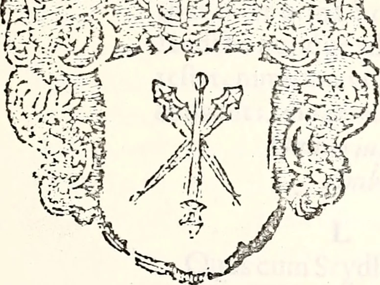 An illustration from Orbis Polonvs, splendoribus caeli: Triumphis mundi: pulchritudine animantium: decore aquatilium: naturae excellentia reptilium, condecoratvs. In qvo antiqva Sarmatarvm gentilitia, pervetvstae nobilitatis polonae insignia, vetera & noua indigenatus meritorum praemia & arma, specificantur & relucent. Nunc primum, vt Latinitati consecratus, ita claritate & veritate perspicuus, 1641, leaf 332