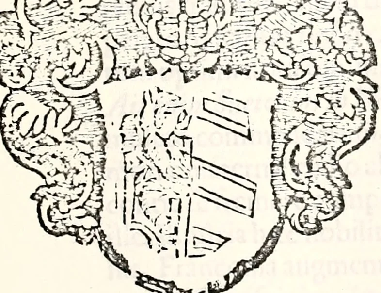 An illustration from Orbis Polonvs, splendoribus caeli: Triumphis mundi: pulchritudine animantium: decore aquatilium: naturae excellentia reptilium, condecoratvs. In qvo antiqva Sarmatarvm gentilitia, pervetvstae nobilitatis polonae insignia, vetera & noua indigenatus meritorum praemia & arma, specificantur & relucent. Nunc primum, vt Latinitati consecratus, ita claritate & veritate perspicuus, 1641, leaf 488