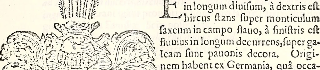 An illustration from Orbis Polonvs, splendoribus caeli: Triumphis mundi: pulchritudine animantium: decore aquatilium: naturae excellentia reptilium, condecoratvs. In qvo antiqva Sarmatarvm gentilitia, pervetvstae nobilitatis polonae insignia, vetera & noua indigenatus meritorum praemia & arma, specificantur & relucent. Nunc primum, vt Latinitati consecratus, ita claritate & veritate perspicuus, 1641, leaf 552