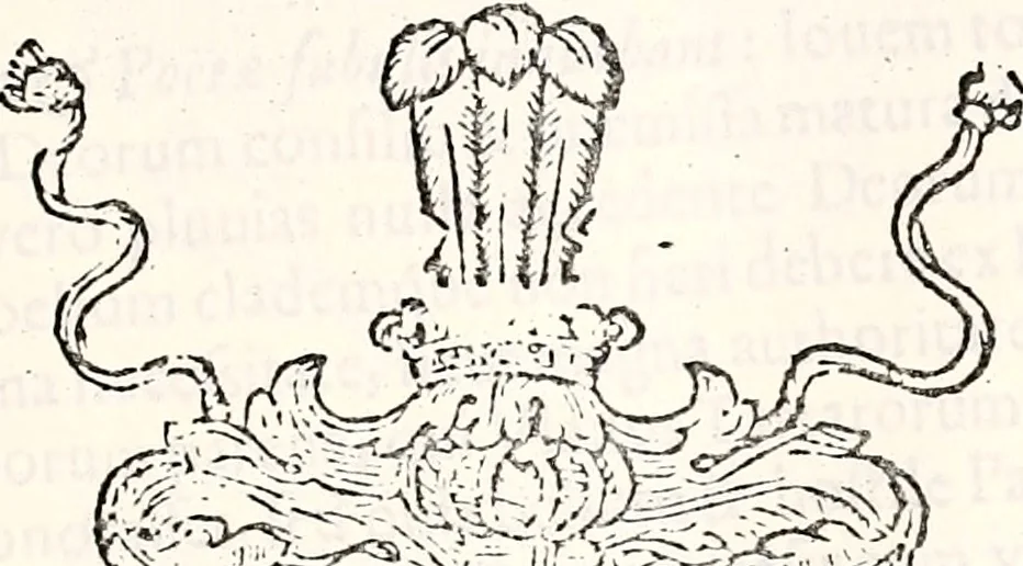 An illustration from Orbis Polonvs, splendoribus caeli: Triumphis mundi: pulchritudine animantium: decore aquatilium: naturae excellentia reptilium, condecoratvs. In qvo antiqva Sarmatarvm gentilitia, pervetvstae nobilitatis polonae insignia, vetera & noua indigenatus meritorum praemia & arma, specificantur & relucent. Nunc primum, vt Latinitati consecratus, ita claritate & veritate perspicuus, 1641, leaf 558