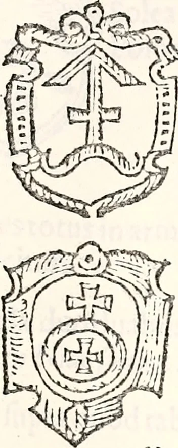 An illustration from Orbis Polonvs, splendoribus caeli: Triumphis mundi: pulchritudine animantium: decore aquatilium: naturae excellentia reptilium, condecoratvs. In qvo antiqva Sarmatarvm gentilitia, pervetvstae nobilitatis polonae insignia, vetera & noua indigenatus meritorum praemia & arma, specificantur & relucent. Nunc primum, vt Latinitati consecratus, ita claritate & veritate perspicuus, 1641, leaf 730