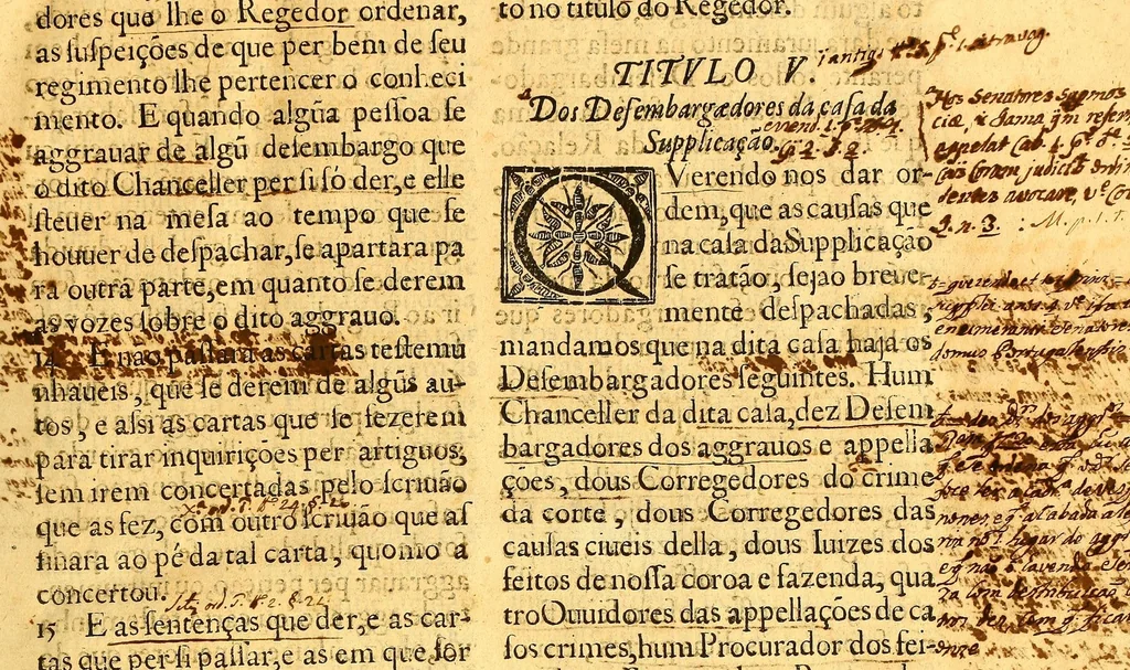 An illustration from Ordenaços, e leis do reino de Portugal, 1603, leaf 33