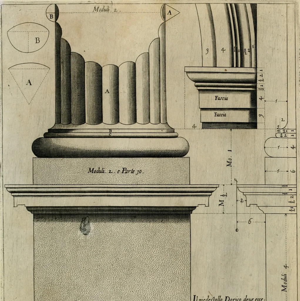 An illustration from Regola delli cinque ordini d'architettura, 1635, leaf 27