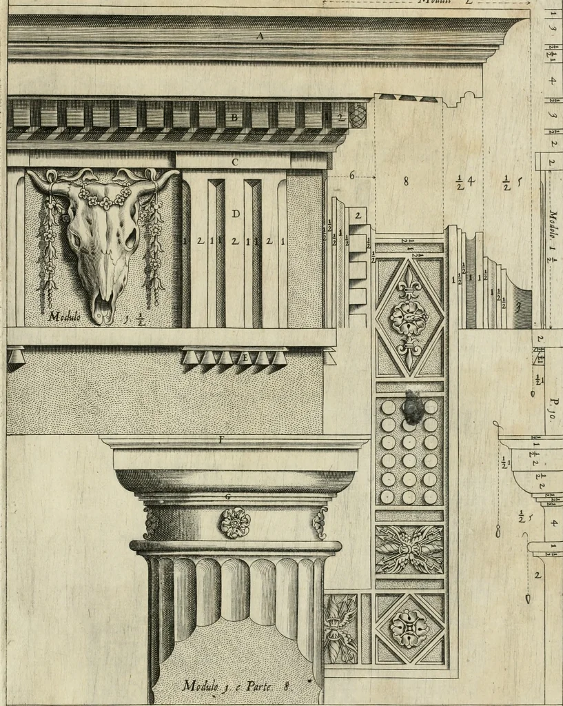 An illustration from Regola delli cinque ordini d'architettura, 1635, leaf 28