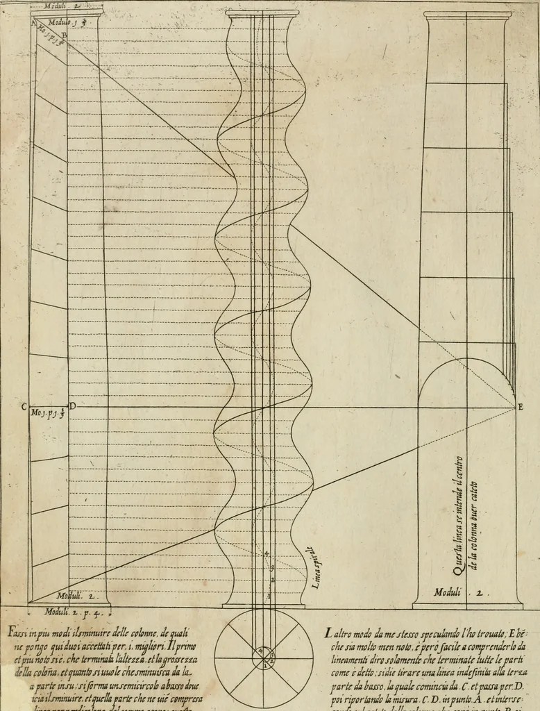 An illustration from Regola delli cinque ordini d'architettura, 1635, leaf 65