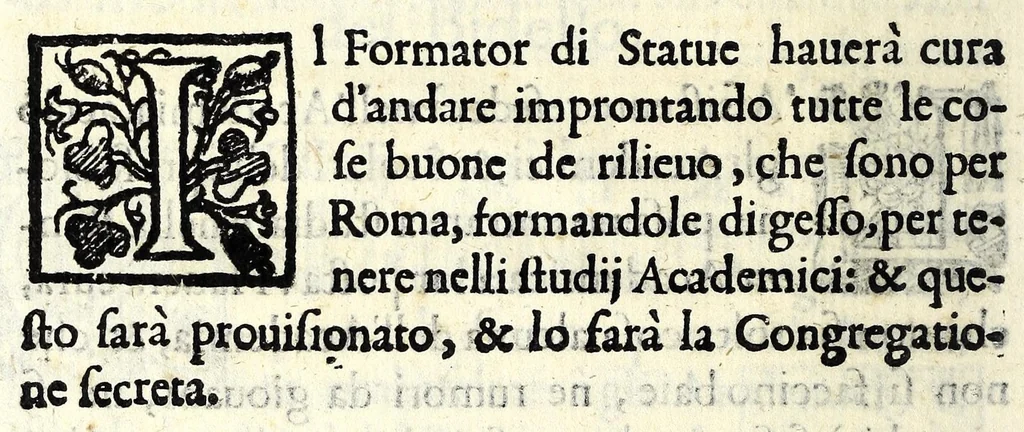 An illustration from Ordini dell' Academia de pittori et scvltori di Roma, 1609, leaf 28