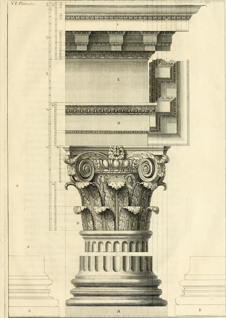 An illustration from Ordonnance des cinq especes de colonnes selon la methode des anciens, 1683, leaf 142