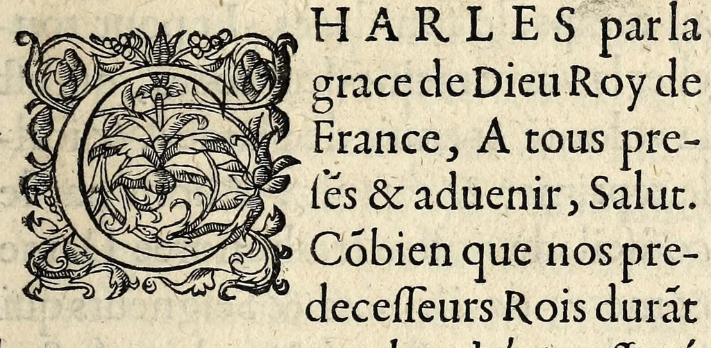 An illustration from Ordonnance du Roy svr l'abbreviation des proces, et consignation de certaine somme de deniers par ceux qui plaideront. Publié en la Cour de Parlement a Paris, le treizieme iour de mois de Decebre 1563. [device]., 1563, leaf 7