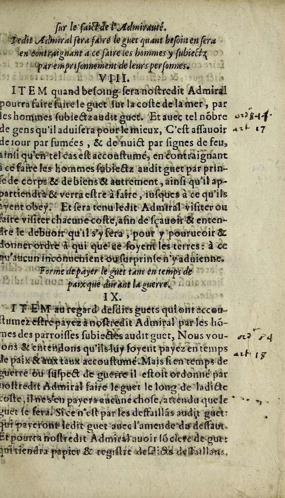 An illustration from Ordonnances royaux, sur le faict de l'Admirauté, iurisdiction d'icelle, & tout ce qui en despend, publiées le dixiéme iour du moys de mars, 1543., 1619, leaf 19