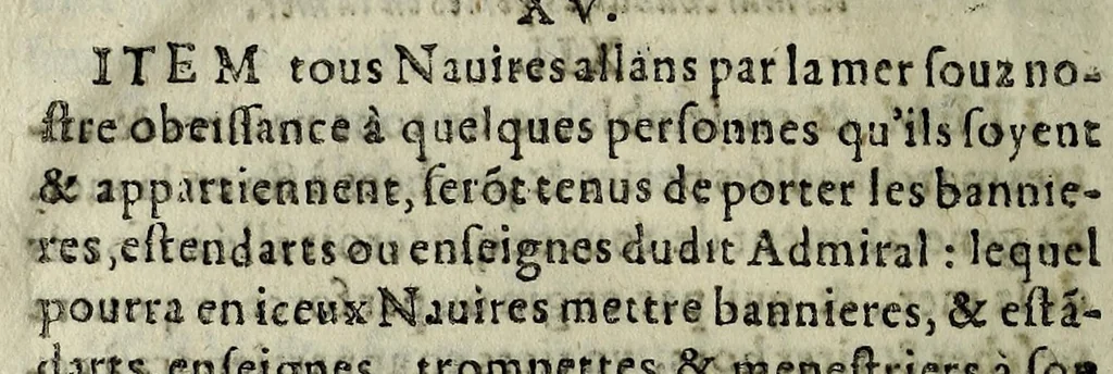 An illustration from Ordonnances royaux, sur le faict de l'Admirauté, iurisdiction d'icelle, & tout ce qui en despend, publiées le dixiéme iour du moys de mars, 1543., 1619, leaf 22