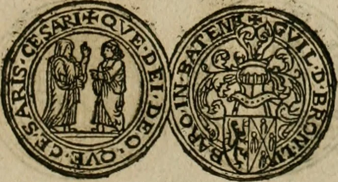 An illustration from Ordonnancie ende instructie naer de welcke voort-aen hen moeten reguleren die ghesworen wisselaers ofte collecteurs vande goude ende silvere penningen, wesende verboden, gheschroyt, te licht oft te seer versleten, ende oversulex verclaert ende ghehouden voor billoen, daer toe geoommitteert om de selve te leveren inde munten van Sijne Majesteyt, ende al daer bekeert te worden in penninghen van hunnen slaghe, 1633, leaf 102