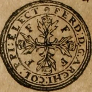 An illustration from Ordonnancie ende instructie naer de welcke voort-aen hen moeten reguleren die ghesworen wisselaers ofte collecteurs vande goude ende silvere penningen, wesende verboden, gheschroyt, te licht oft te seer versleten, ende oversulex verclaert ende ghehouden voor billoen, daer toe geoommitteert om de selve te leveren inde munten van Sijne Majesteyt, ende al daer bekeert te worden in penninghen van hunnen slaghe, 1633, leaf 105