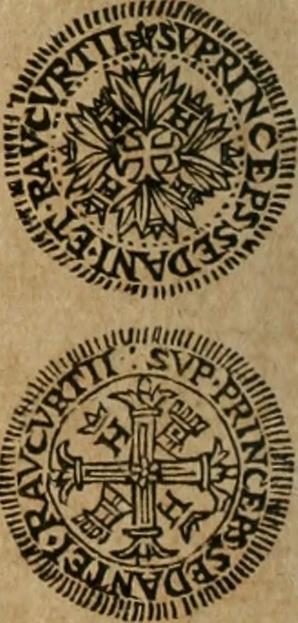 An illustration from Ordonnancie ende instructie naer de welcke voort-aen hen moeten reguleren die ghesworen wisselaers ofte collecteurs vande goude ende silvere penningen, wesende verboden, gheschroyt, te licht oft te seer versleten, ende oversulex verclaert ende ghehouden voor billoen, daer toe geoommitteert om de selve te leveren inde munten van Sijne Majesteyt, ende al daer bekeert te worden in penninghen van hunnen slaghe, 1633, leaf 107